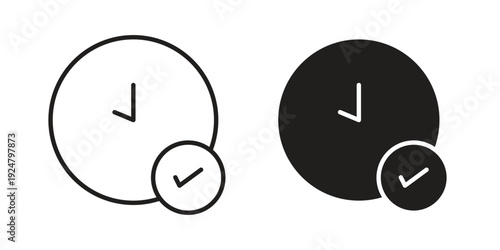 Time check icon. linear style sign for mobile concept and website ui design
