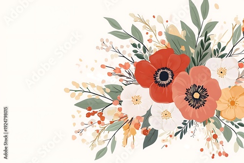 An elegant floral design adorns gift certificates, wedding invitations, and Women's Day cards, ideal for showcasing seasonal beauty and thoughtful marketing techniques.