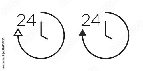 Time twenty four icon. linear style sign for mobile concept and website ui design