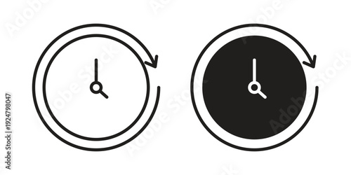 Time forward icon. linear style sign for mobile concept and website ui design