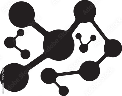 Molecular structure with connected nodes and bonds illustration graphic