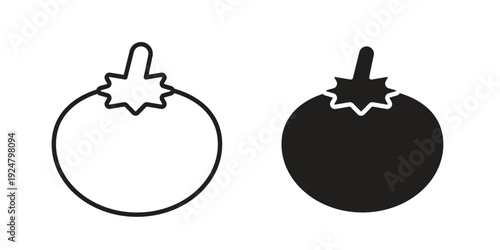 Tomato icon. linear style sign for mobile concept and website ui design