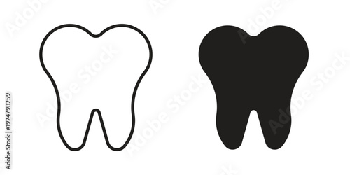 Tooth icon. linear style sign for mobile concept and website ui design