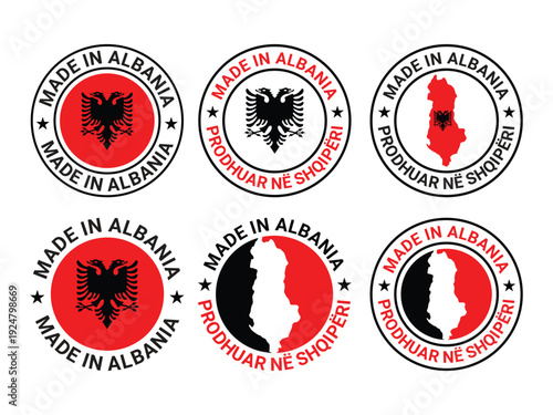 made in albania stamp design set