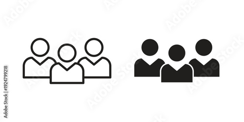Users icon. linear style sign for mobile concept and website ui design