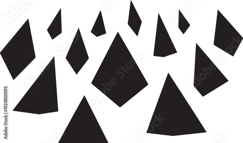 Geometric shapes in black on white background illustration design