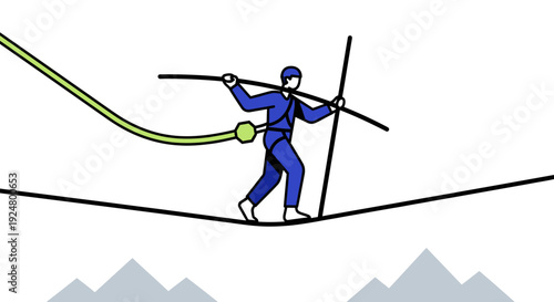 Precarious path ahead a visual concept of risk management and focused progress