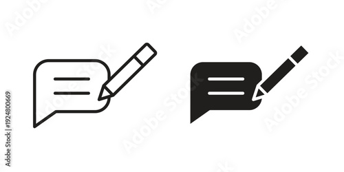 Writing feedback icon. linear style sign for mobile concept and website ui design