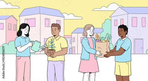 Community sharing and mutual aid in a neighborhood