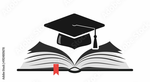 Graduation Cap on Book.