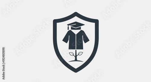 Graduation Icon Shield Logo.