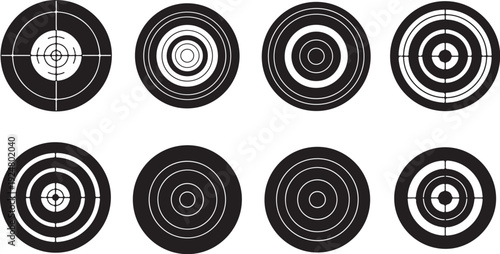 Collection of various target icons and bullseye designs