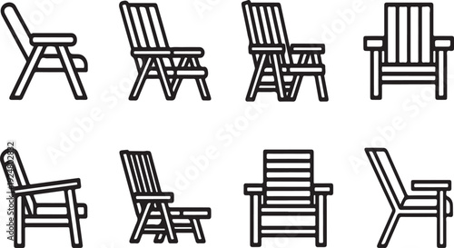 Eight different types of chairs and their unique designs and features Vector