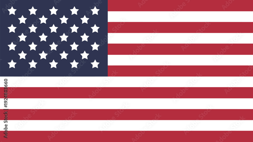 Obraz premium USA flag digital illustration American national flag with stars and stripes patriotic vector image