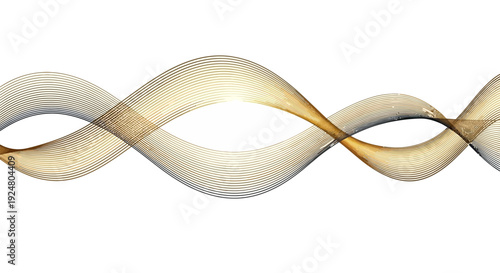 Abstract golden waves with flowing lines create a dynamic background