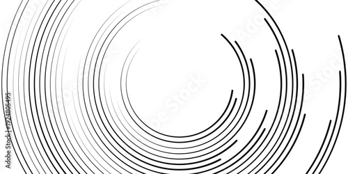  Lines in Circle Form . Spiral Vector Illustration .Technology round Logo . Design element . Abstract Geometric shape .