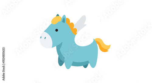 Cute Pegasus Vector Illustration, Cartoon Style, Fantasy Theme, For Kids