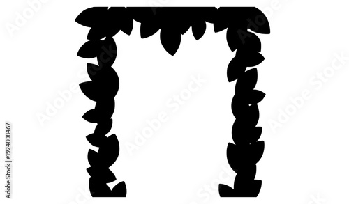 Vertical Green Leaf Falling Frame Vector for Eco Organic Cosmetic Product Background