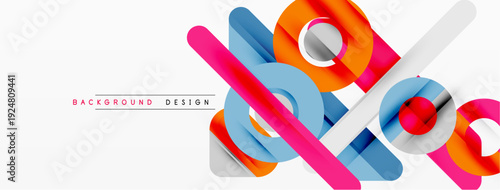 Abstract colorful ribbons overlap, creating dynamic visual effect. White background enhances vibrant shapes, modern design element.