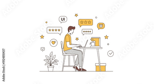 Customer support agent with headset and tablet gives OK gesture