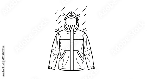 Waterproof Jacket Illustration: Rain Protection, Outdoor Gear, Weatherproof Clothing