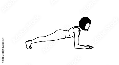 Woman doing a plank exercise, fitness, workout, healthy lifestyle, strength training, core exercise