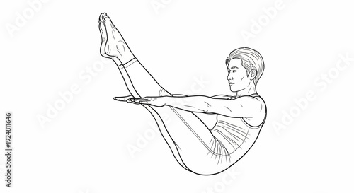 Woman Performing Boat Pose (Paripurna Navasana) in Yoga