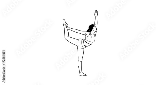 Woman performing Natarajasana, Lord of the Dance Pose, yoga silhouette