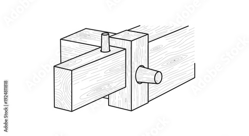 Wooden Joint with Dowel Pin: Traditional Carpentry and Woodworking Technique