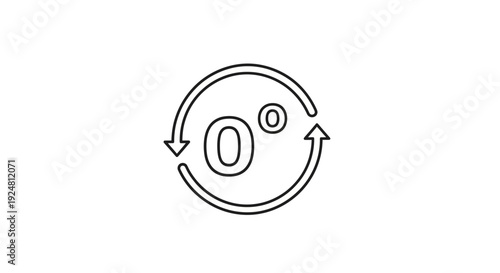 Zero Degrees Celsius Icon, Temperature Symbol, Cold Weather Concept