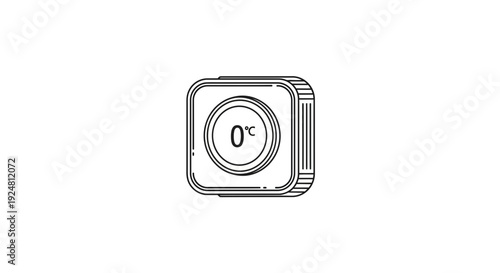 Zero Degrees Celsius Icon: Cold Temperature Measurement, Freezing Point Symbol, Digital Thermometer