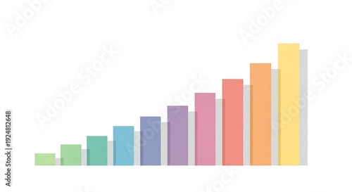 Colorful bar chart showing gradual increase in performance with soft pastel transparency Free Download Colorful bar chart showing gradual increase in performance with soft pastel transparency - GFXLoad