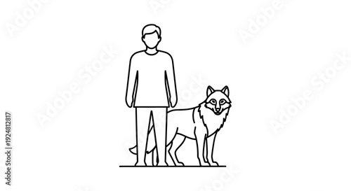 Man and Wolf Comparison: Size Scale Illustration
