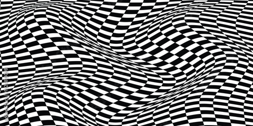 simple black illusion line wave pattern art for banner poster background.