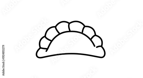 Hand Drawn Outline of a Delicious Empanada or Pastry