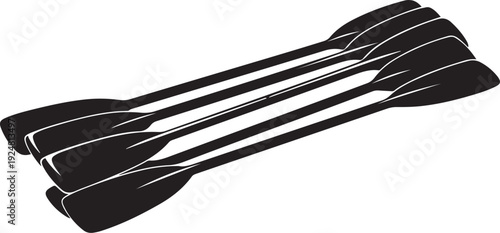 Black Silhouette of Multiple Oars on White Background Illustration