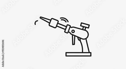 Foam Dispenser Gun Icon, Spray Foam Insulation Tool, Construction and DIY Line Art