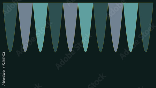 Art Deco inspired 1920s geometric pattern with luxurious teal and gray tones, modern design, digital illustration, symmetrical composition, elegant and stylish