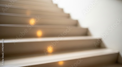 Blurry Staircase with Warm Lighting Effects.