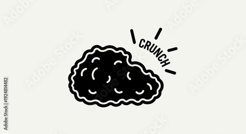 Crispy Fried Chicken Nugget with "Crunch" Sound Effect Icon