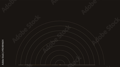 Art Deco inspired geometric pattern with concentric arcs on a dark background, evoking 1920s luxury and elegance, minimalist design