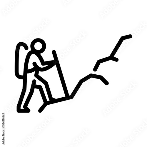 hike outline icon. hiking line illustration.
