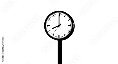 Classic analog clock face showing 8:00 AM or PM, isolated on white background