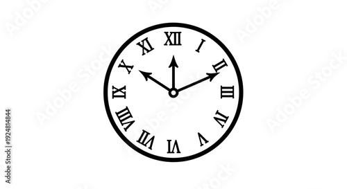 Classic Analog Clock Face with Roman Numerals Showing 10:10