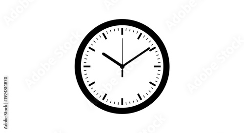 Classic analog wall clock showing 10:10 time, isolated on white background