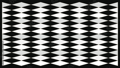 Art Deco inspired 1920s luxury geometric pattern featuring bold black and white diamond shapes, clean lines, and symmetrical composition
