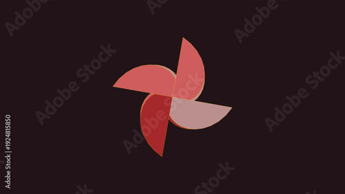 Art Deco inspired geometric pattern with red shades, abstract design on a dark background, 1920s luxury style