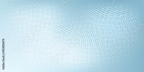 Abstract light blue halftone pattern with distorted geometric wave texture eps10