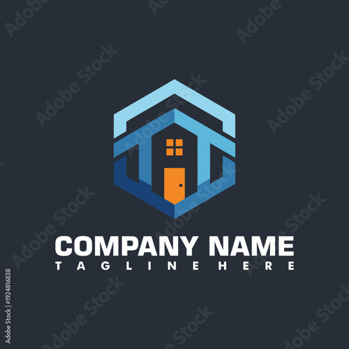 A dynamic logo design showcasing a house element and engaging colors, ideal for a company in the real estate and property industry showcasing vibrancy and modernity.