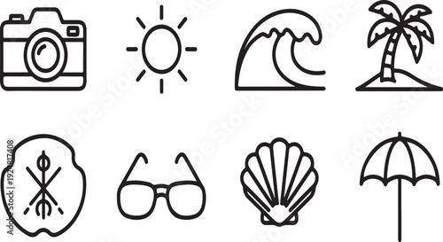 Vacation essentials: what you need for a perfect beach getaway Vector